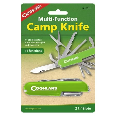 Multi-Function Camp Knife - 11 Tools Display