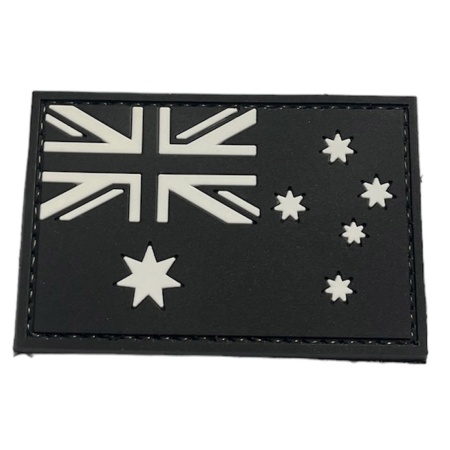 ANF Australian PVC Flag Patch Black & White