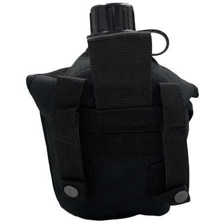 1 Litre Canteen and Pouch Black - Back 