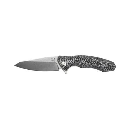 Reverse Tanto Black and White Folding Knife