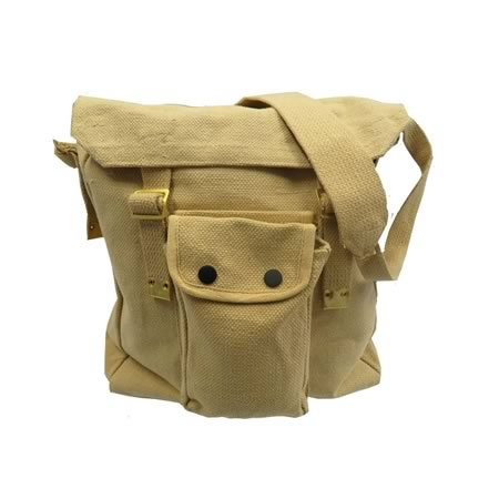 Canvas Shoulder Bag With Front Pocket