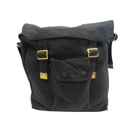 Canvas Shoulder Bag With Front Pocket