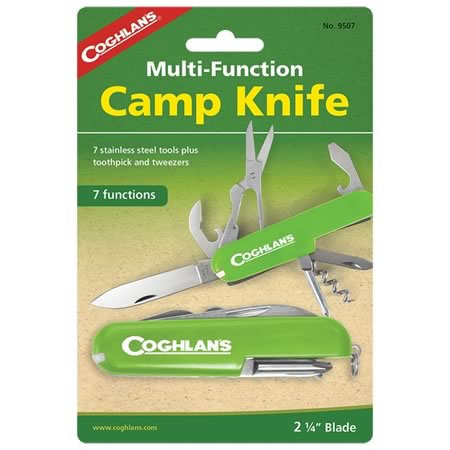 Multi-Function Camp Knife - 7 Tools Display