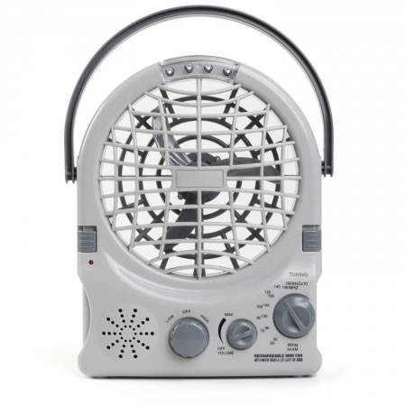 Rechargeable Battery Fan with Radio