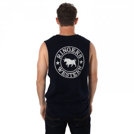 Signature Bull Mens Classic Muscle Tank Top - NAVY