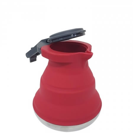 Collapsible 1.5L Kettle Red & Grey