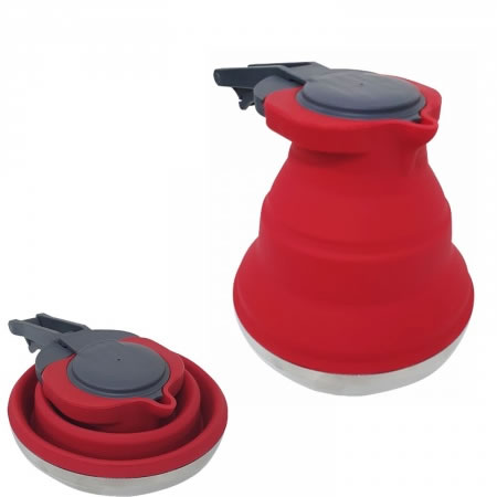 Collapsible 1.5L Kettle Red & Grey