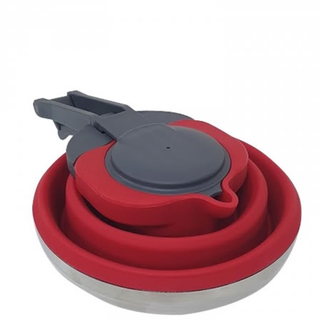 Collapsible 1.5L Kettle Red & Grey