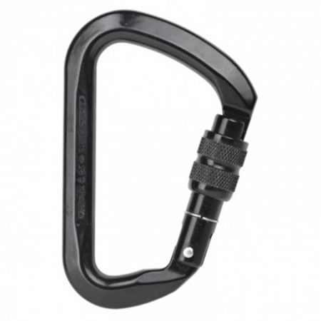 28KN Big D Screwgate Carabiner Black