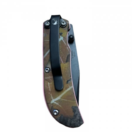 Camo Folding Knife with Pink Trim