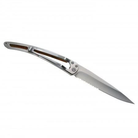 Serrated Deer Juniper Folding Knife 37g