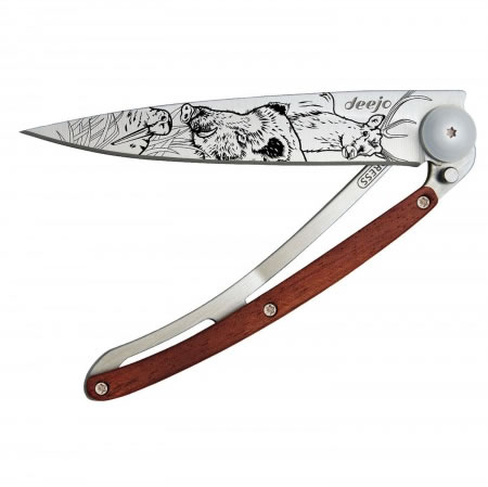 Tattoo Folding Knife 37g Hunting Coralwood