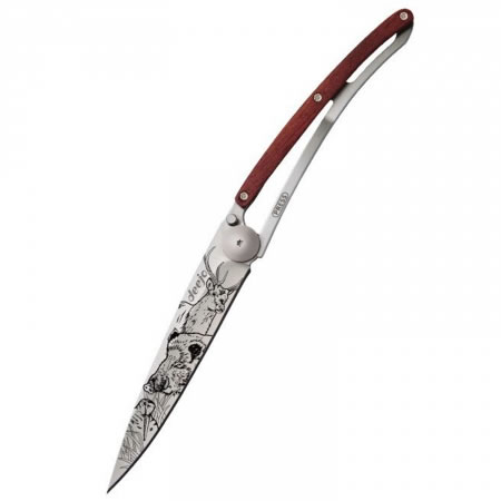 Tattoo Folding Knife 37g Hunting Coralwood