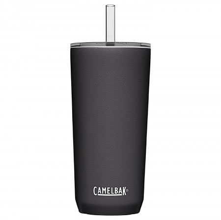 Stainless Steel Tumbler with Straw .6L - Black