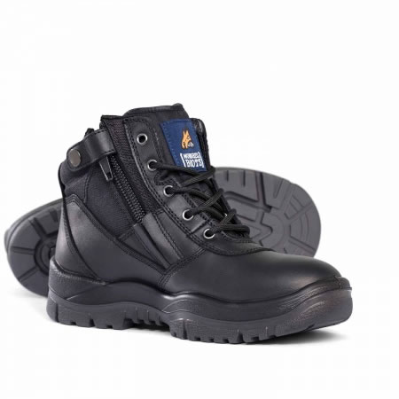 Black Side Zip Safety Boot