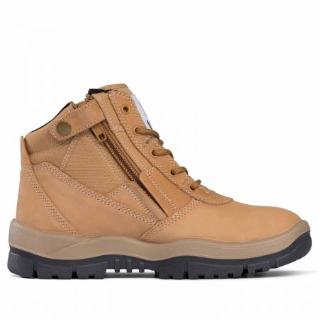 Black Side Zip Safety Boot - Wheat