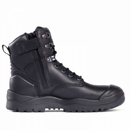 High Led Sid Zip Safety Boot with Scuff Cap Black