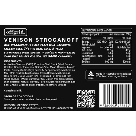 Heat & Eat Meal - Venison Stroganoff