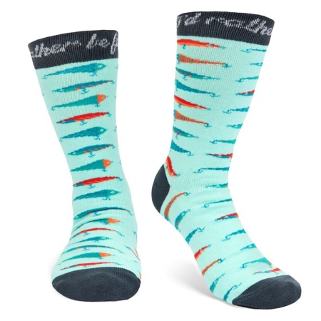 Casual Novelty Crew Socks - Rather be Fishing