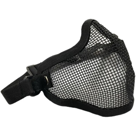 Tactical Half Face Mask Steel Mesh - Black