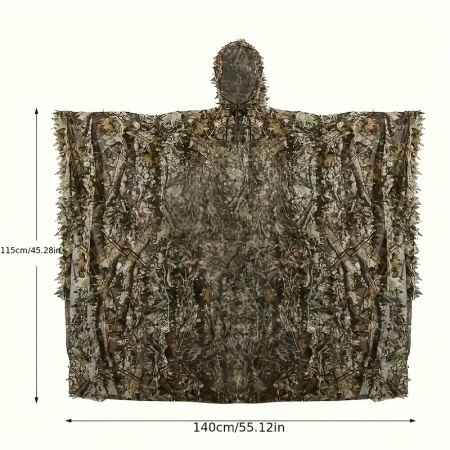 Hunting Camo Poncho 3D Leaf Camouflage