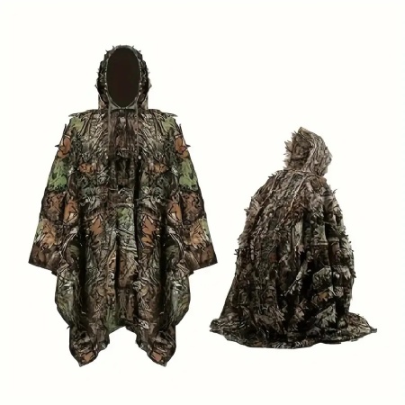 Hunting Camo Poncho 3D Leaf Camouflage