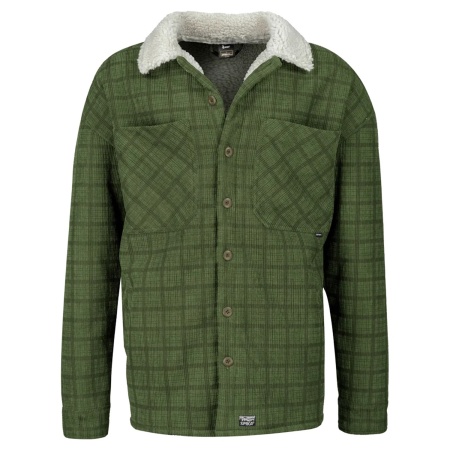 Go Bite Check Sherpa Mens Jacket Green