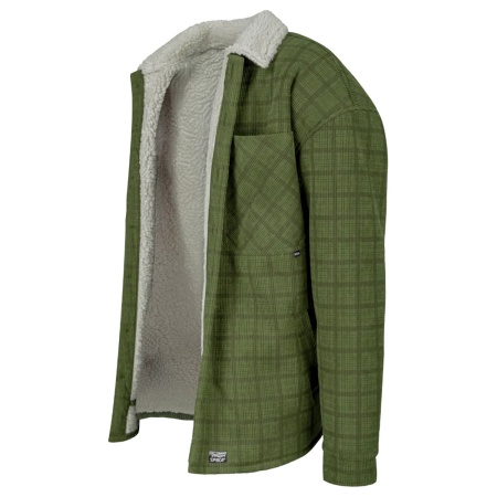 Go Bite Check Sherpa Mens Jacket Green