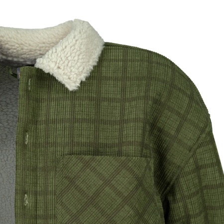 Go Bite Check Sherpa Mens Jacket Green