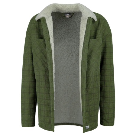 Go Bite Check Sherpa Mens Jacket Green