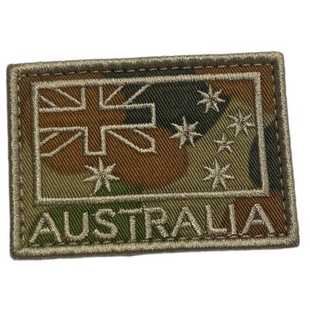 Australian Auscam Flag Patch with Gold Embroidery