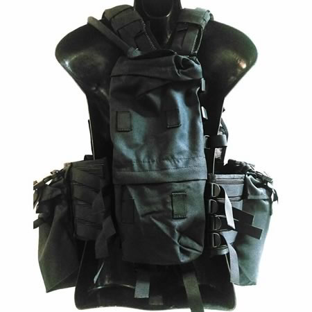 TAS M83 Assault Vest Black 900D Double Waterproof with Nylon Webbing and Buckles