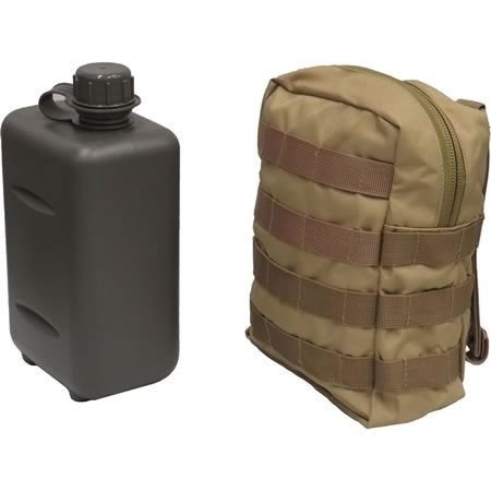 TAS 2L South African Canteen + Khaki Pouch Combo